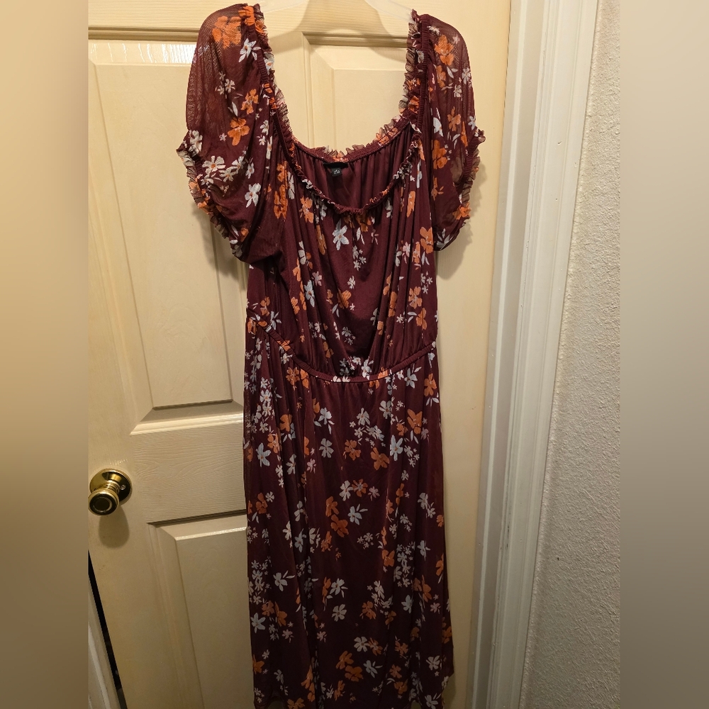 Torrid Floral Burgundy Dress